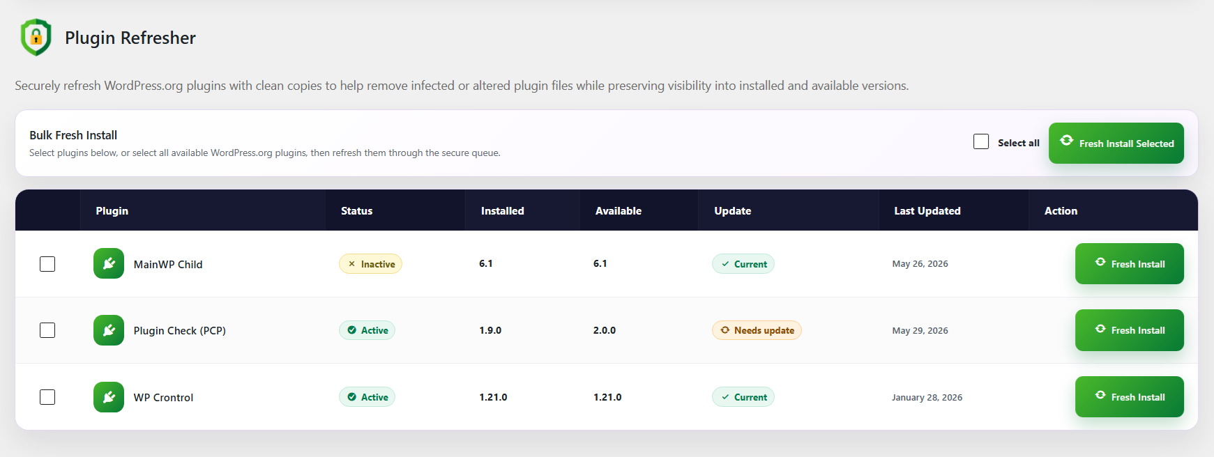 Plugin Refresher