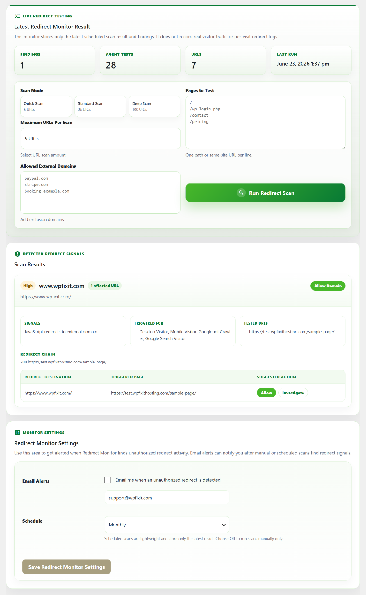 Redirect Monitor