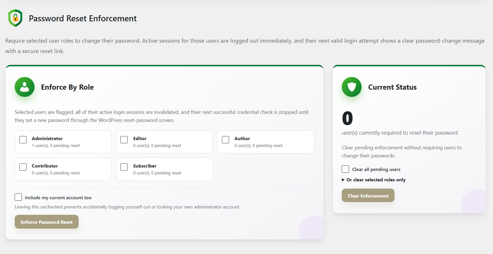 Password Reset Enforcement
